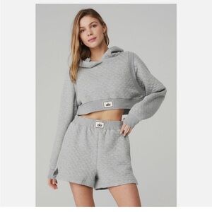 Alo Gray Quilted Hoodie